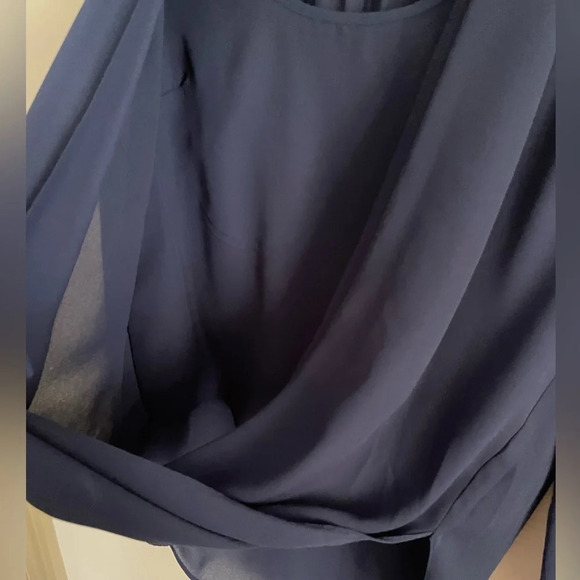 THML layered blouse in blue with attached tank - Picture 2 of 8